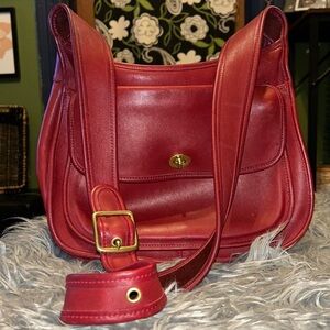 VTG RARE RED🔥 COACH TAFT #9980 CLASSIC Shoulder Leather Bag HTF